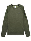 Therma Novelty Crewneck Sweatshirt Khaki - NIKE - BALAAN 1