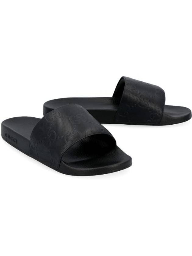 GG Rubber Slippers Black - GUCCI - BALAAN 4