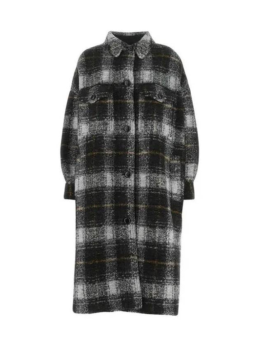 22FW Pontage Check Long Coat Charcoal MA1298 22A012E 02AN - ISABEL MARANT - BALAAN 2