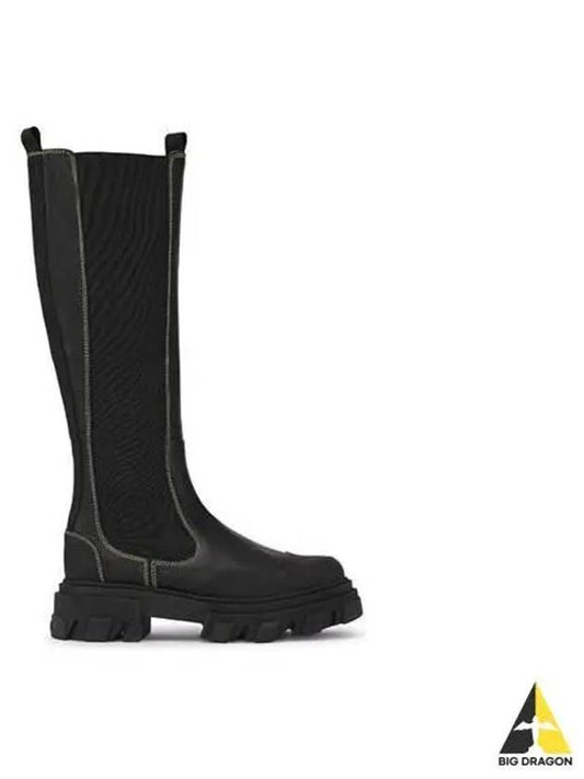 Women s Knee High Chelsea Long Boots Black S1911 - GANNI - BALAAN 1