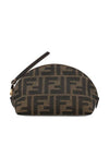 Baguette Small  FF Jacquard Fabric Pouch Bag Brown - FENDI - BALAAN 1