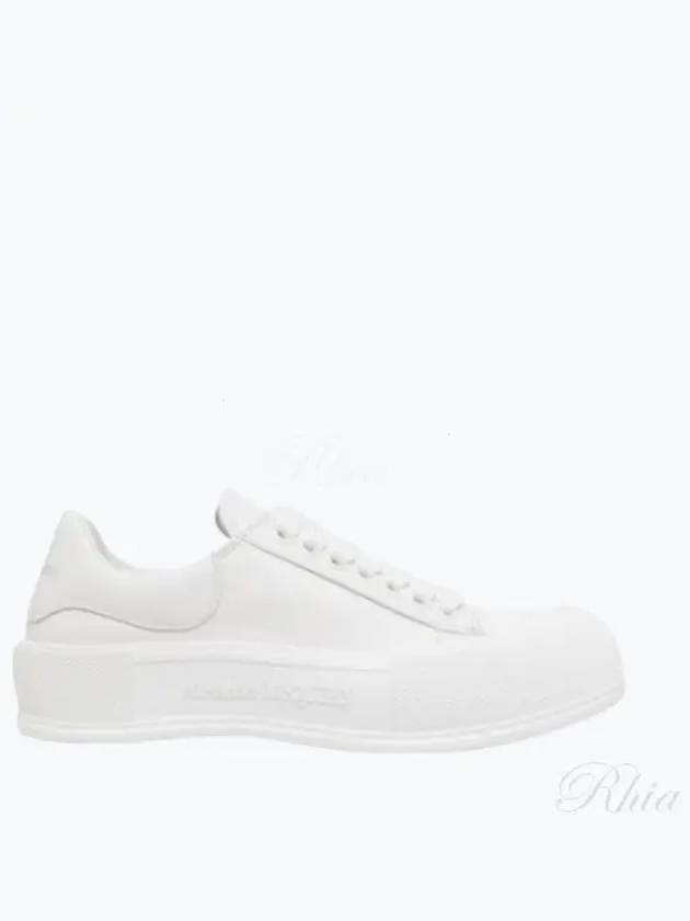 Deck Plimsoll Lace Up Low Top Sneakers White - ALEXANDER MCQUEEN - BALAAN 2