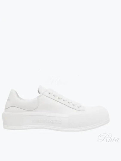 Deck Plimsoll Lace Up Low Top Sneakers White - ALEXANDER MCQUEEN - BALAAN 2