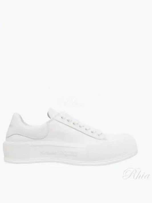 Deck Plimsoll Lace Up Low Top Sneakers White - ALEXANDER MCQUEEN - BALAAN 2