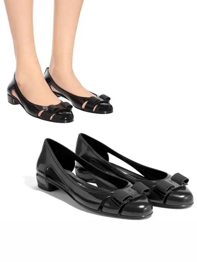 Vara Bow Jelly Ballet Flat Black - SALVATORE FERRAGAMO - BALAAN 2