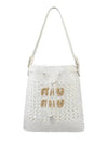 Woven Fabric Mini Bucket Bag White - MIU MIU - BALAAN 2