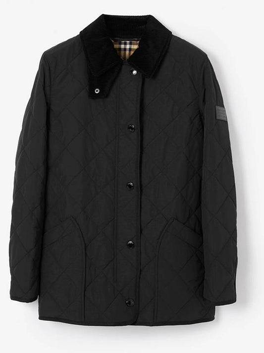 Diamond Quilted Thermoregulated Barn Jacket Black - BURBERRY - BALAAN 2