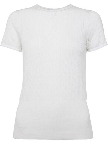 J.W. Anderson Pointelle Cap-Sleeve Top - JW ANDERSON - BALAAN 1