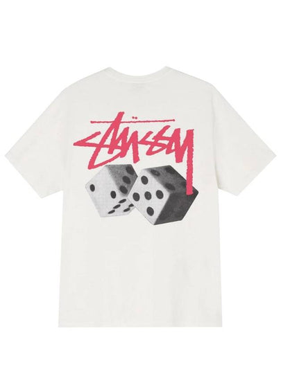 Roll The Dice Pigment Dyed Short Sleeve T-Shirt White - STUSSY - BALAAN 2