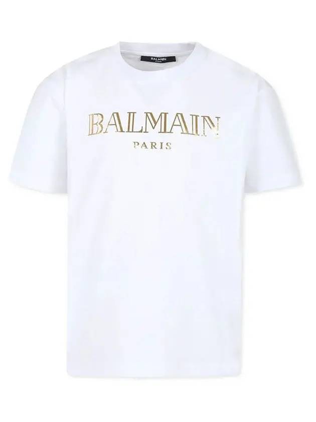 Kids Logo Print Short Sleeve T-Shirt White - BALMAIN - BALAAN 3