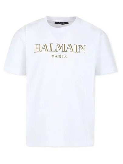 Kids Logo Print Short Sleeve T-Shirt White - BALMAIN - BALAAN 2