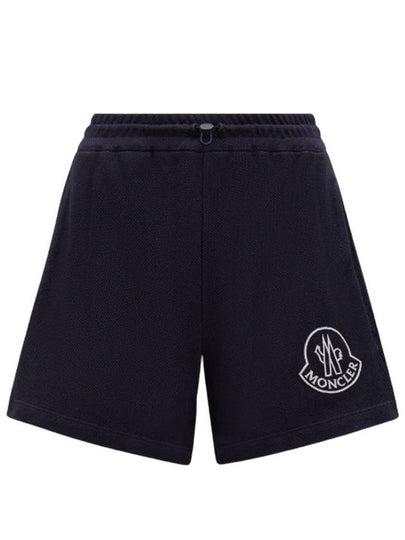 Women's Logo Print Track Shorts Navy - MONCLER - BALAAN 2