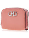 Women's Gancini Logo Zipper Card Wallet Pink - SALVATORE FERRAGAMO - BALAAN 3