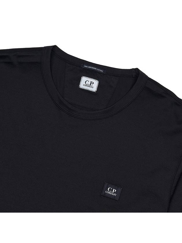 Logo Patch Short Sleeve T-Shirt Black - CP COMPANY - BALAAN 4