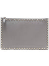 Rockstud Clutch Bag Grey - VALENTINO - BALAAN 2