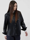 Wrist color faux leather shirt outerwear black 011 - VOYONN - BALAAN 9