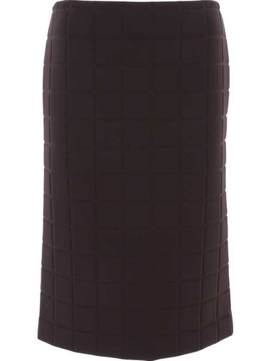 Heavy Technical Gabardine A-Line Skirt Chocolate - BOTTEGA VENETA - BALAAN 1