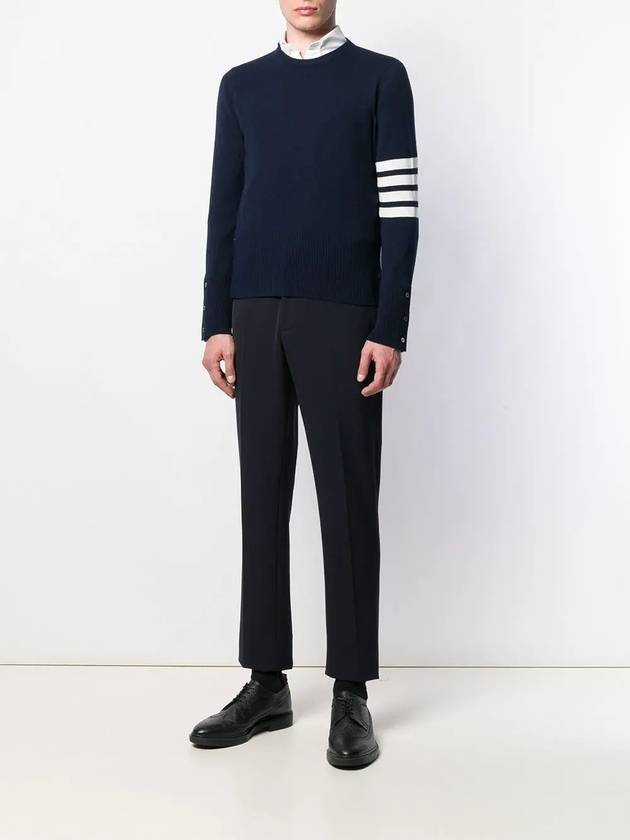 Diagonal Classic Cashmere Knit Top Navy - THOM BROWNE - BALAAN 3