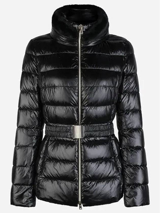 Women's Claudia Goose Down Natural Fur Padded Jacket Black - HERNO - BALAAN 2