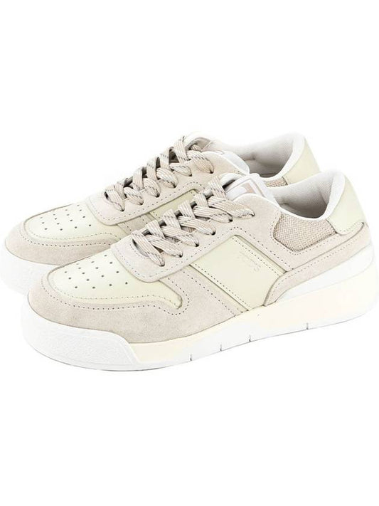 Suede Smooth Leather Low Top Sneakers White - TOD'S - BALAAN 2