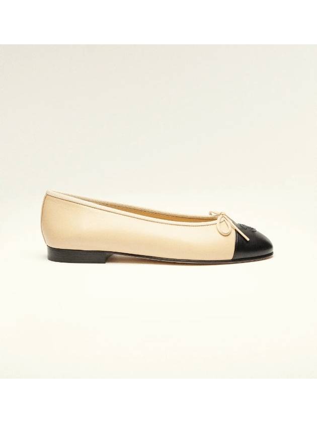 Two Tone Lambskin Ballerina Beige Black - CHANEL - BALAAN 3