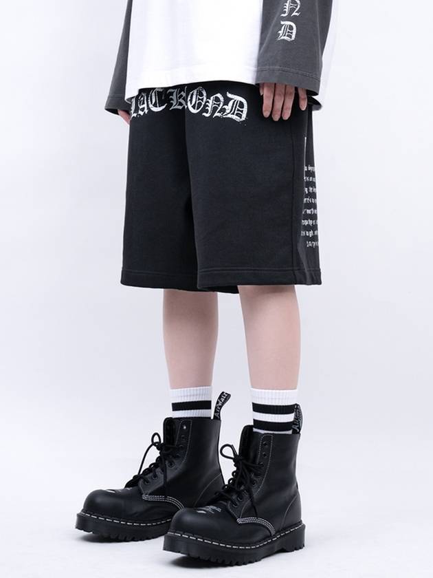 Crushed Faith Sweat Shorts Black - BLACKBLOND - BALAAN 2