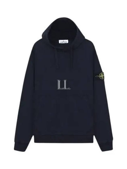 Wappen Patch Cotton Fleece Hoodie Navy - STONE ISLAND - BALAAN 2