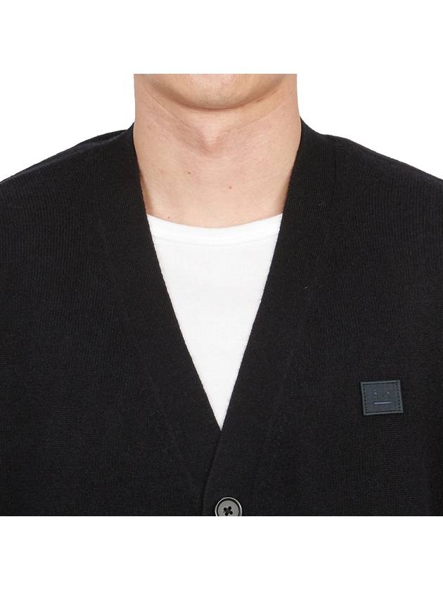 Keve Face Wool V-neck Cardigan Black - ACNE STUDIOS - BALAAN 6