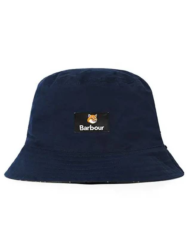 Cotton Reversible Bucket Hat Navy - BARBOUR - BALAAN 4