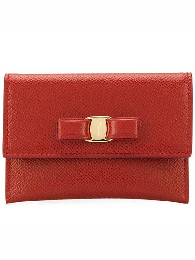 Vara Bow Card Wallet Red - SALVATORE FERRAGAMO - BALAAN 3