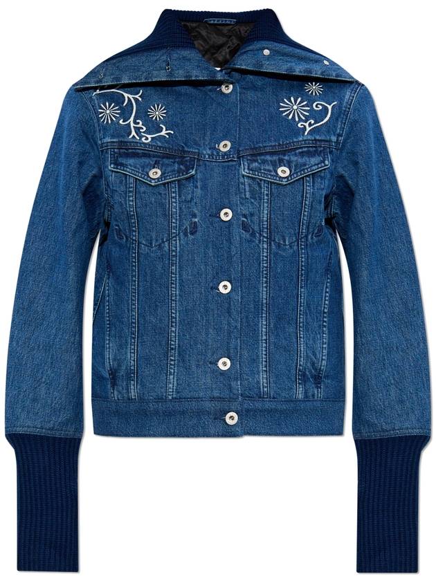 Kenzo Denim Jacket With Wool Collar, Women's, Blue - KENZO - BALAAN 1