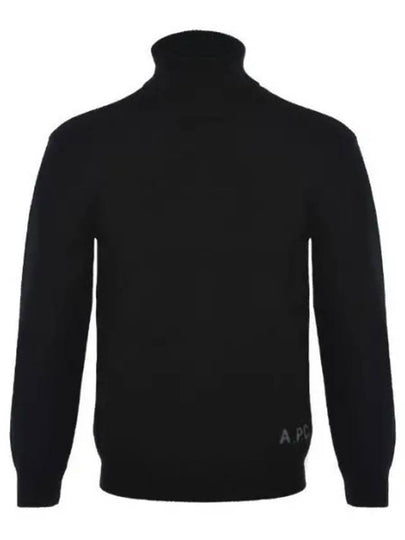 Logo Knitted Wool Turtleneck Black - A.P.C. - BALAAN 2