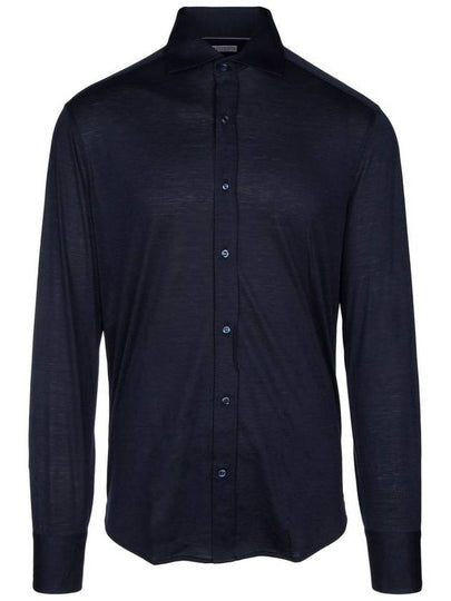 Silk Long Sleeve Shirt Navy - BRUNELLO CUCINELLI - BALAAN 2