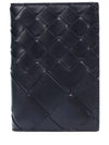 Intrecciato Calfskin Card Holder Black - BOTTEGA VENETA - BALAAN 2