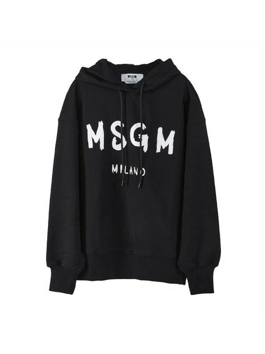 Brushed Logo Milano Hoodie Black - MSGM - BALAAN 1