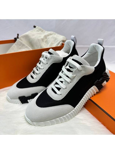 Bouncing Sneakers Mesh Suede Goatskin & Noir Blanc - HERMES - BALAAN 2