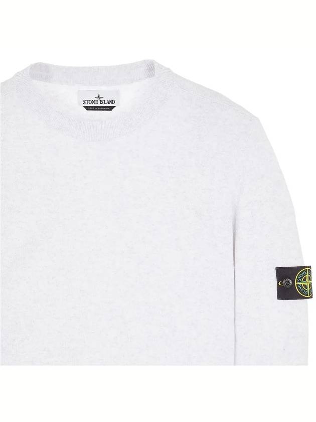 Raw Hand Cotton Crewneck Knit Top White - STONE ISLAND - BALAAN 7