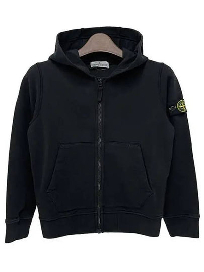 Kids Wappen Patch Zip-Up Hoodie Black - STONE ISLAND - BALAAN 2