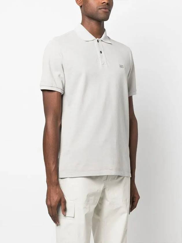 Logo Patch Short Sleeve Polo Shirt Flint Grey - CP COMPANY - BALAAN 5