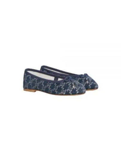 Triomphe Stamped Denim Flat Blue - CELINE - BALAAN 2