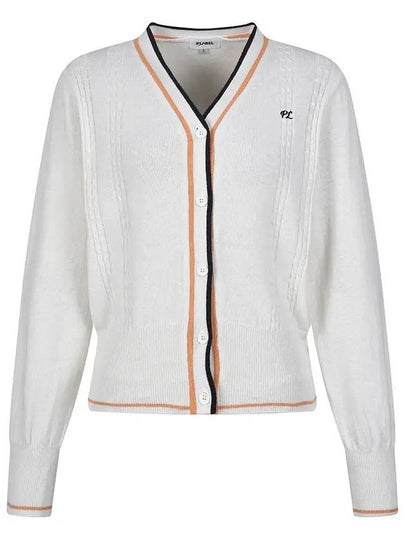 Logo V-neck color combination cardigan MK4SD221 - P_LABEL - BALAAN 2