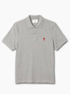 Small Heart Logo Polo Shirt Heather Grey - AMI - BALAAN 2