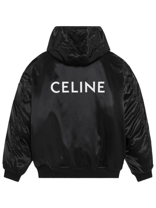 Bomber Jacket in Satin Finish Nylon Black - CELINE - BALAAN 2