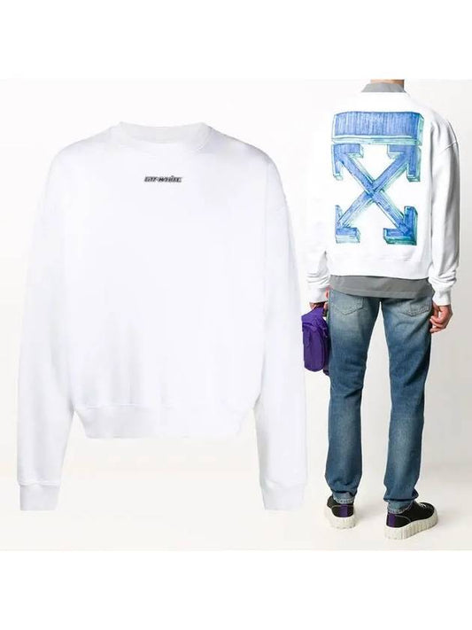 Marker Pen Arrow Sweatshirt White - OFF WHITE - BALAAN.