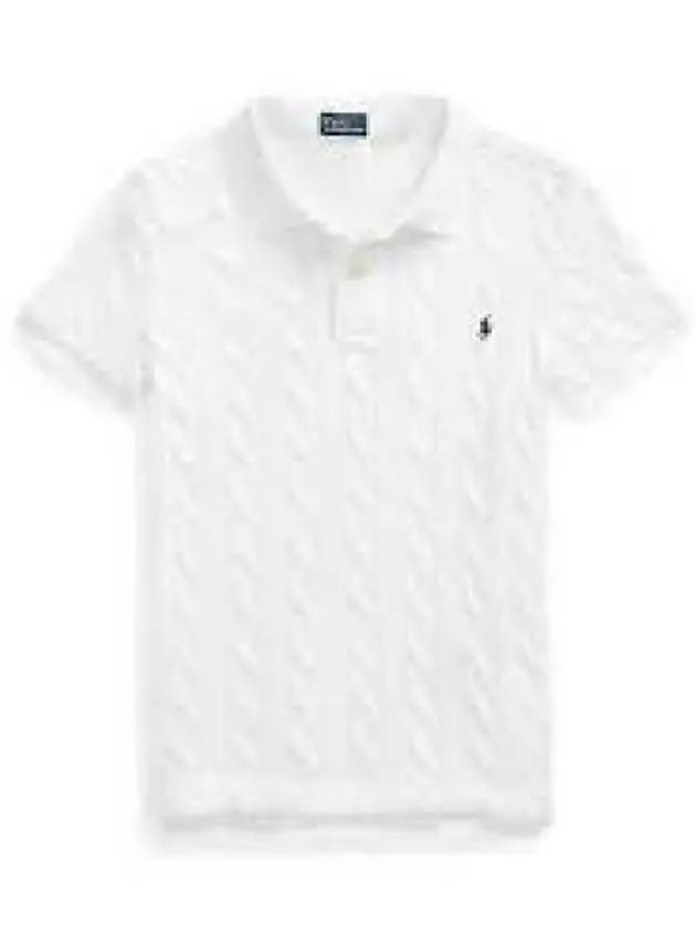 W slim fit cable knit shirt white 1236320 - POLO RALPH LAUREN - BALAAN 1