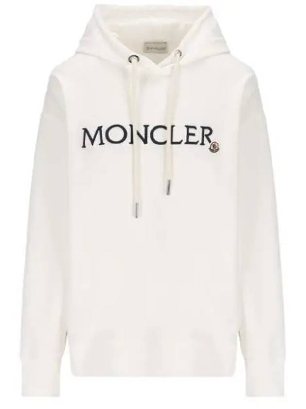 Embroidered Logo Hoodie White - MONCLER - BALAAN 2