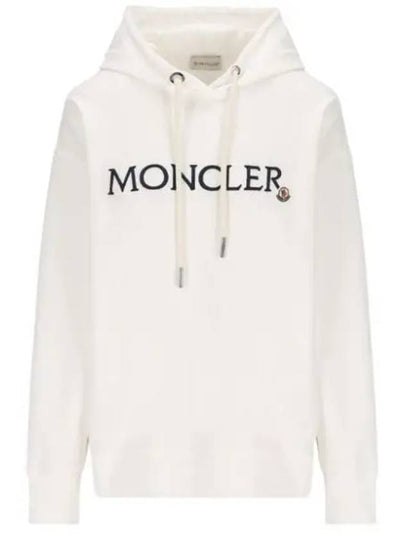 Embroidered Logo Hoodie White - MONCLER - BALAAN 2