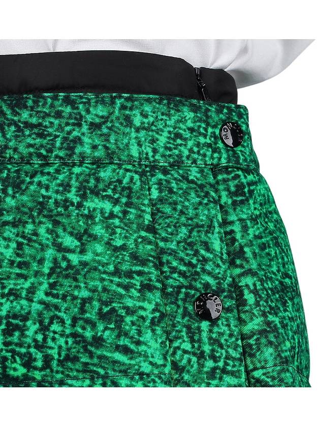 Women's Print Cotton A-Line Skirt Green - MONCLER - BALAAN 8