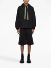 Two Side Zip Pockets Technical Cotton Hoodie Black - JIL SANDER - BALAAN 3