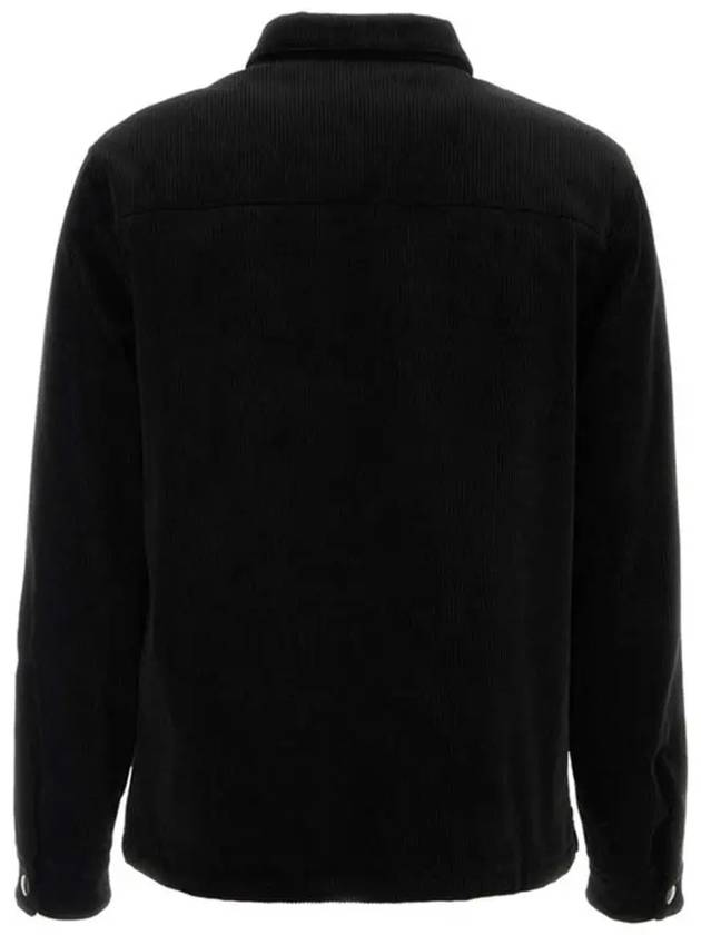 Triangle Logo Corduroy Long Sleeve Shirt Black - PRADA - BALAAN 3